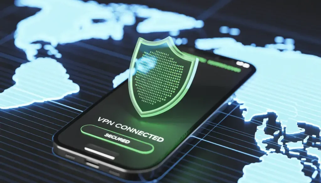 Interface d'une application VPN sécurisée pour protéger la connexion IPTV