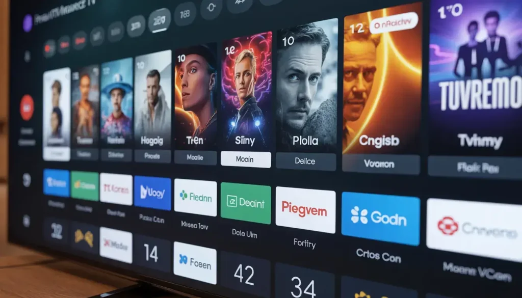 Interface premium et guide des programmes EPG de l'application TiviMate.
